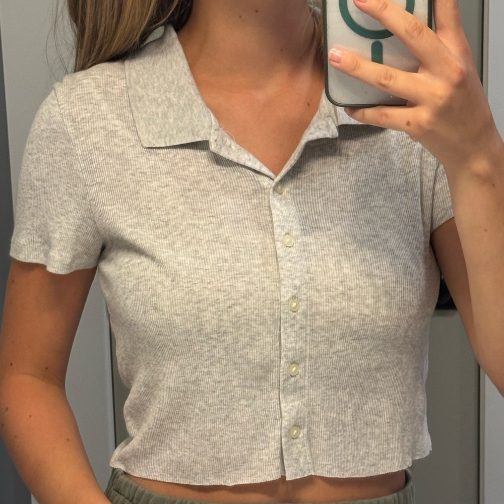 NWOT American Eagle Cropped Collared Shirt